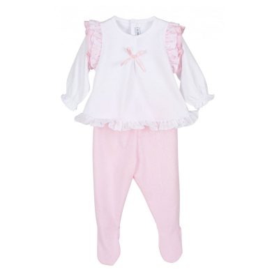 Conjunto Polaina Decelia rosa para bebés de 0 a 3 meses