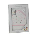 Capa de baño rosa infantil con estrellas