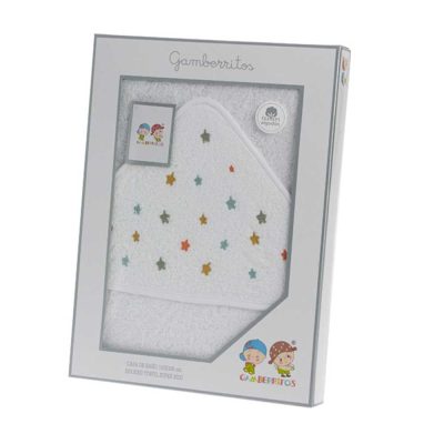 Capa de baño infantil verde con estrellas