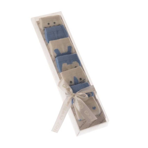 Juego de 7 calcetines de bebé azul