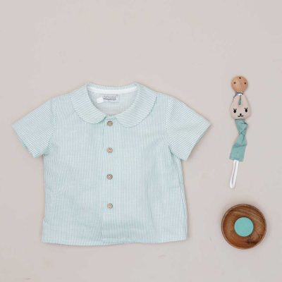 Blusa a rayas verde menta bebé 3-24 meses