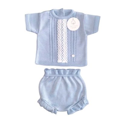 Conjunto Tricot azul cobalto bebé de 0-3 meses