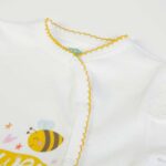 Pijama ranita blanco con apertura delantera para bebé de 0-12 meses