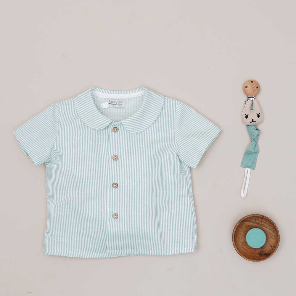 Blusa a rayas verde menta bebé 3-24 meses