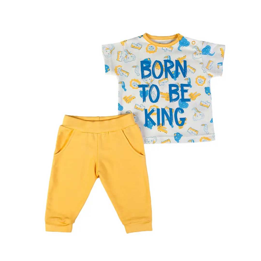 Conjunto pantalón amarillo para bebé de 1-9 meses