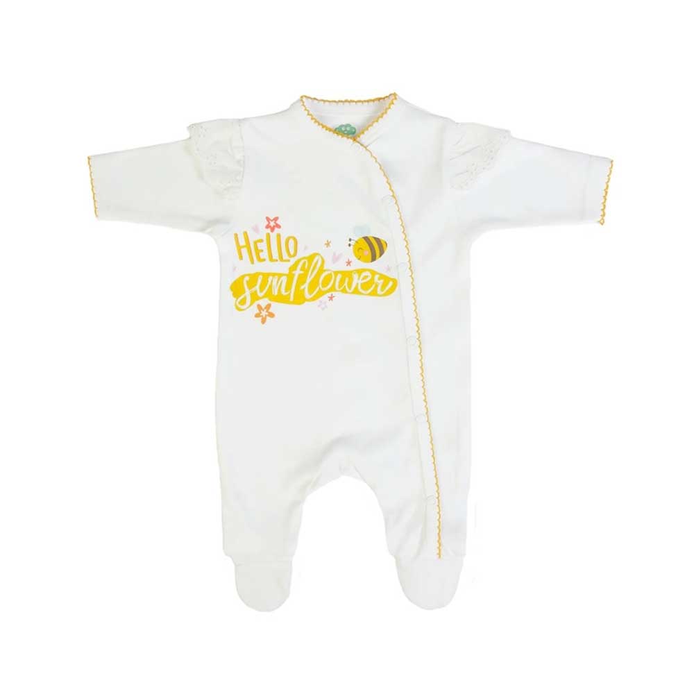 Pijama ranita blanco con apertura delantera para bebé de 0-12 meses