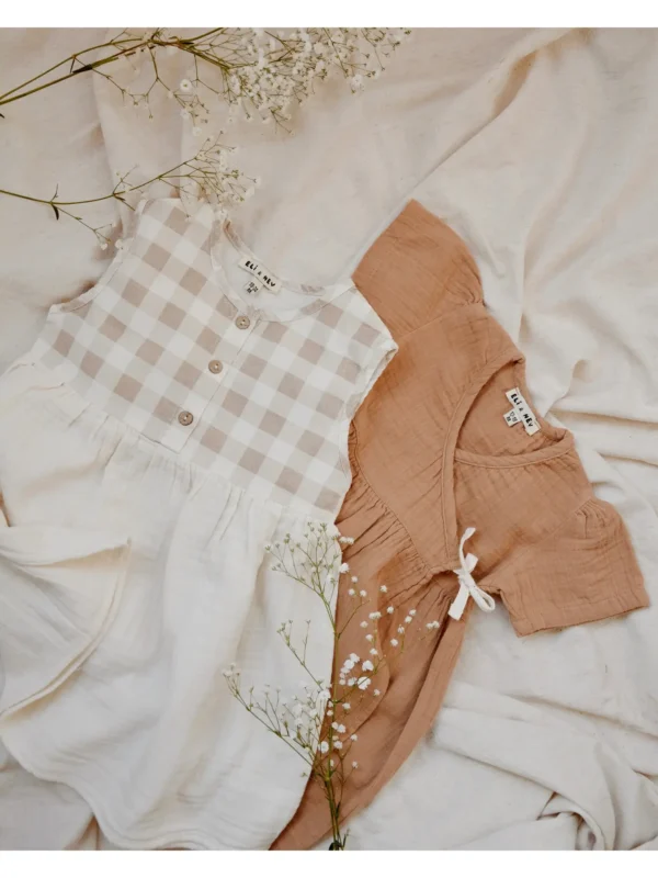 vestido muselina cuadros bebé