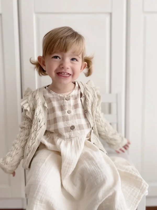 vestido muselina cuadros bebé