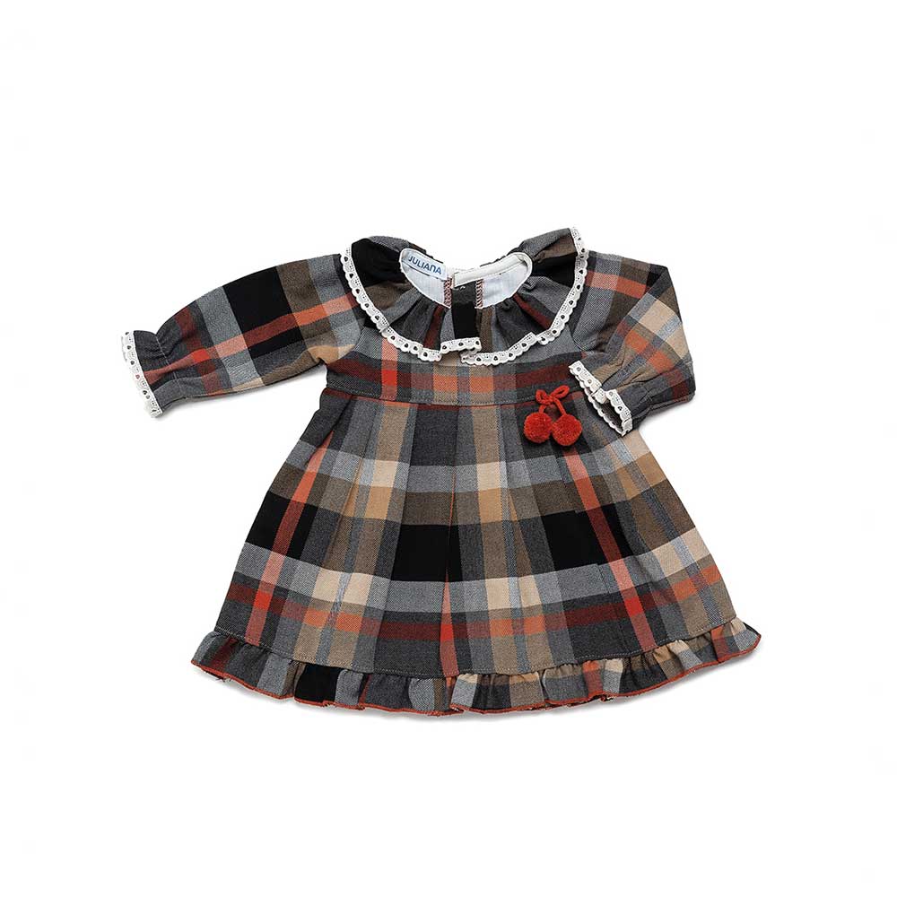 Vestido Enterizo Cuadro Pompones Juliana