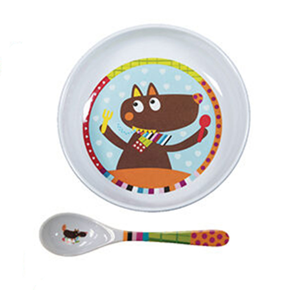 Plato, nuevo bol, cuchara, tazas Ebulobo Louloup