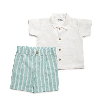 Conjunto camisa pantalón rayado para niño Juliana