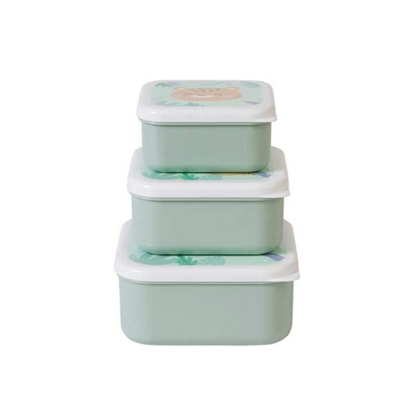 Set de 3 cajitas de almuerzo verde caza Saro Baby