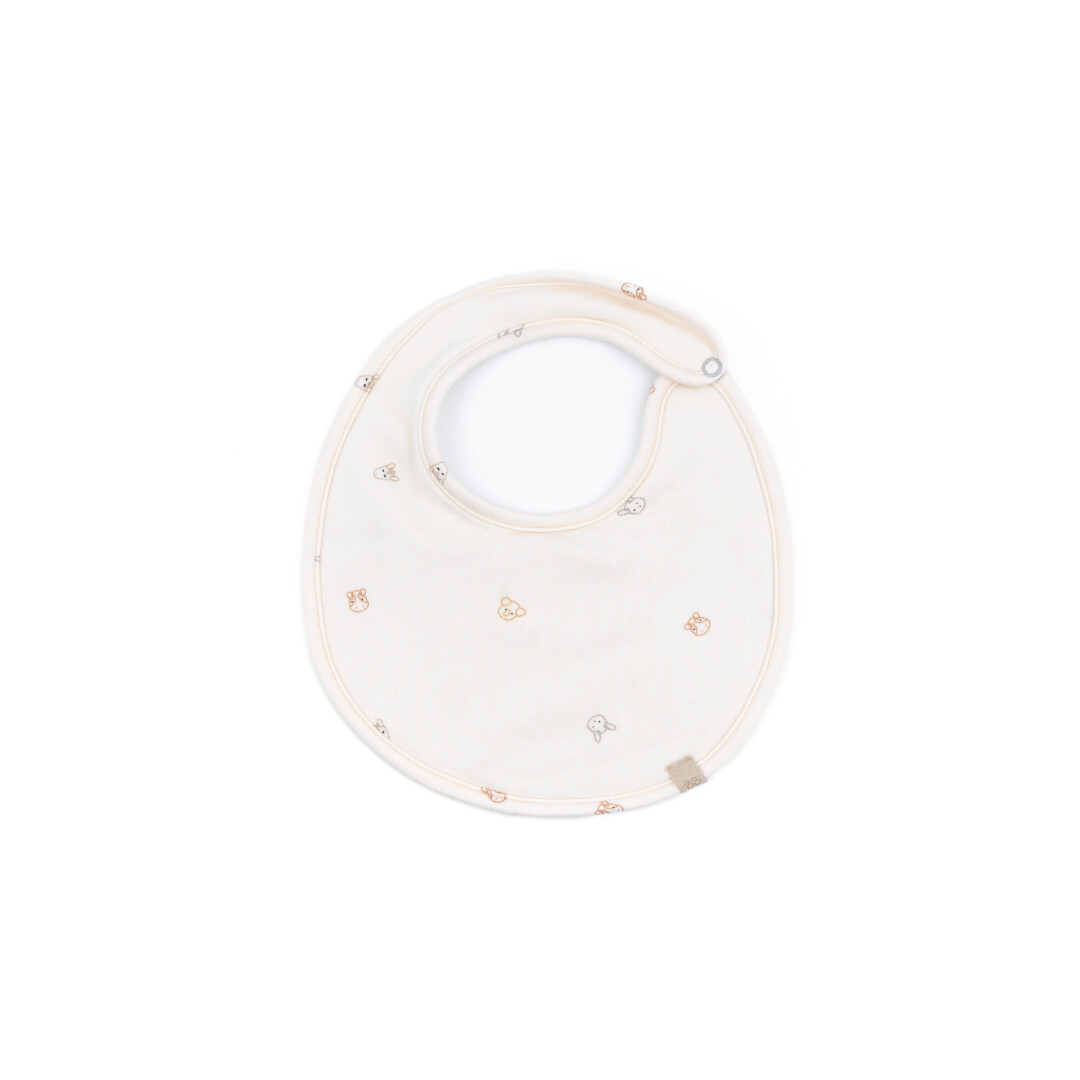 Babero de rizo con cierre circular clip animal friends Bamboom