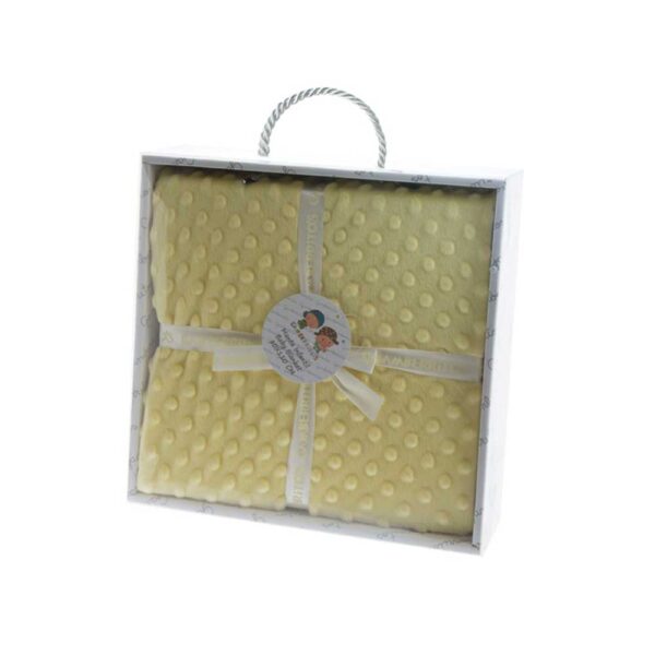 Manta infantil amarillo para bebé Gamberritos 80 x110