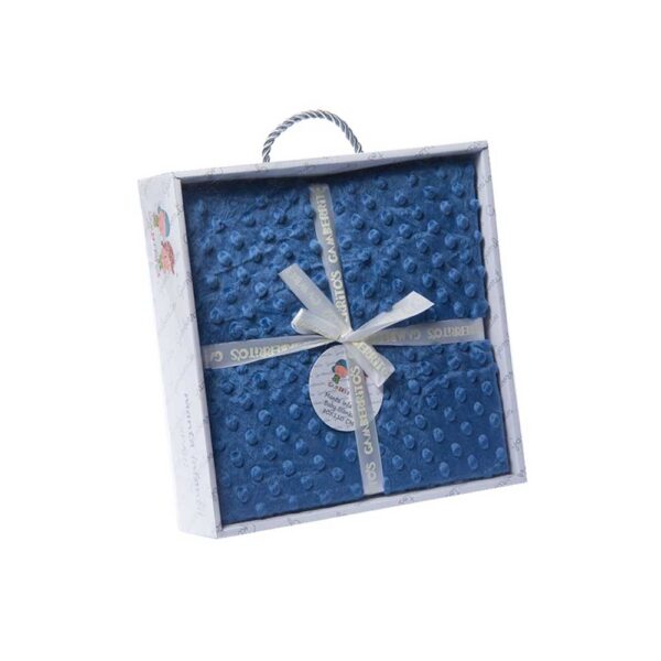 Manta infantil azul marino para bebé Gamberritos 80 x110