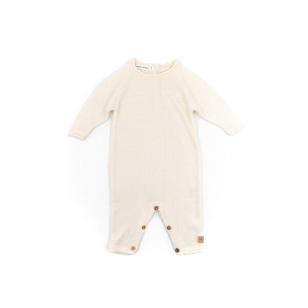 Mono Knitted de canalé blanco Bamboom