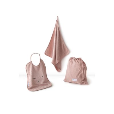 Set guardería toalla + babero + bolsa cordón rizo Bamboom