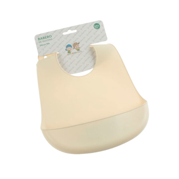 Babero de silicona beige Gamberritos 10980. Para bebé en Tienda Online Tana Martínez Puerto de Sagunto