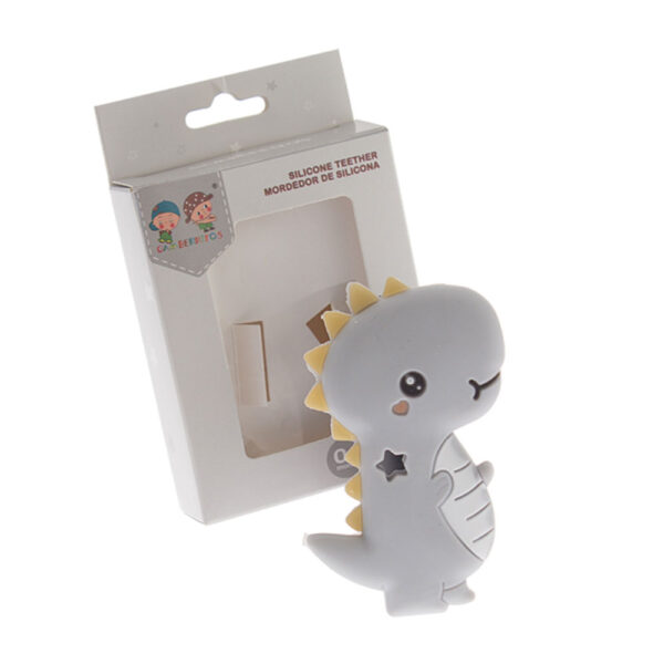 Mordedor de silicona Dino Gris Gamberritos