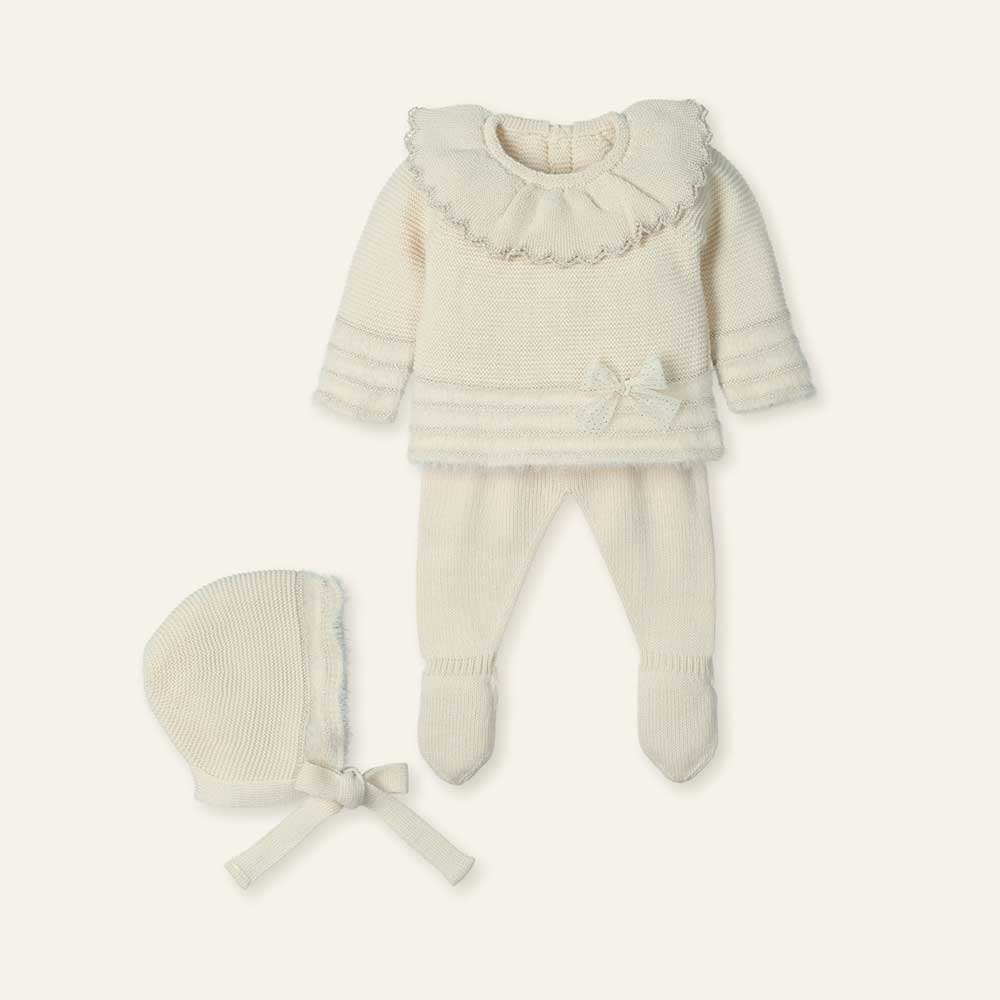 Traje 3 piezas Canesú Lux Hilatura Especial Feather Natural