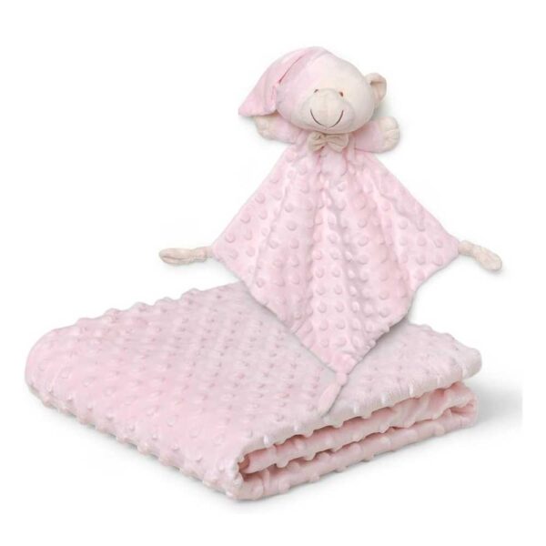 Pack Manta Doudou Osito Rosa 80x110 Interbaby