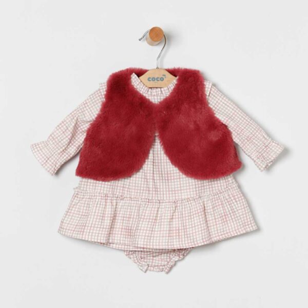 Conjunto Chaqueta + Braga + Vestido a cuadros Coco Acqua