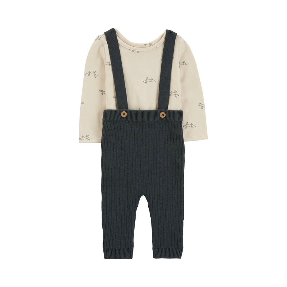 Conjunto 2 piezas de algodón pantalón con tiradores y body- carter's