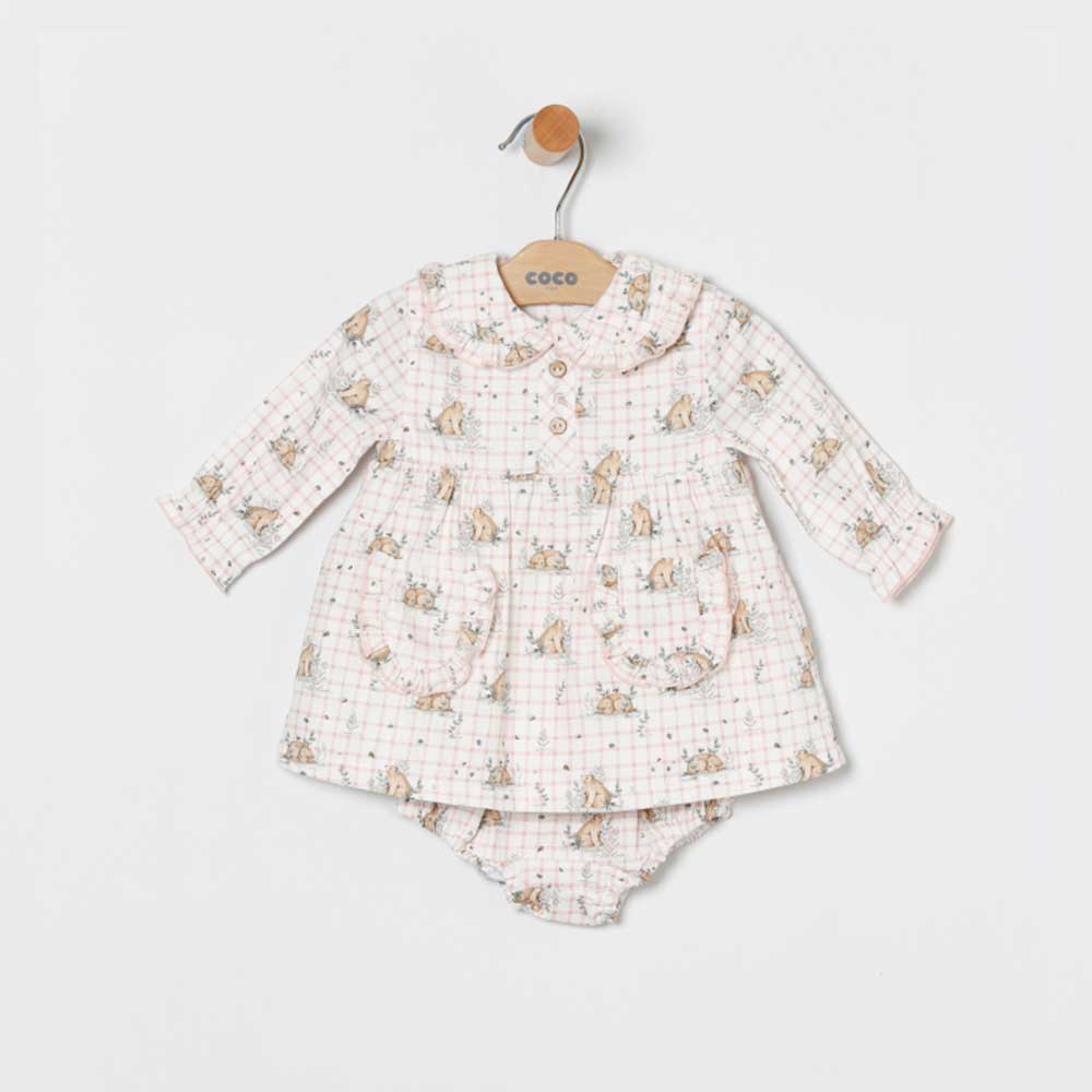 Conjunto Braga Vestido Rosa Coco Acqua 807090