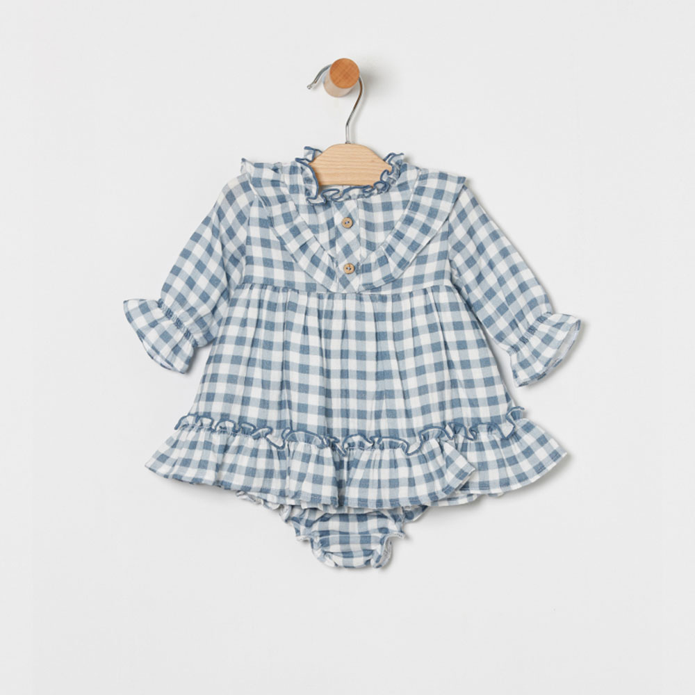 Conjunto Braguita con Vestido a Cuadros Coco Acqua