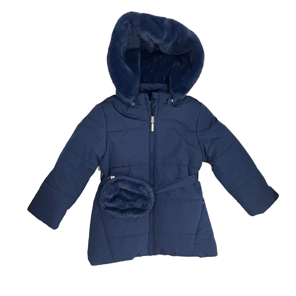 Anorak niña con capucha Azul Meow Baby Birba Trybeyond