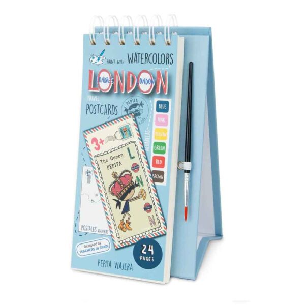 Libro para colorear con acuarelas Londres Pepita Viajera