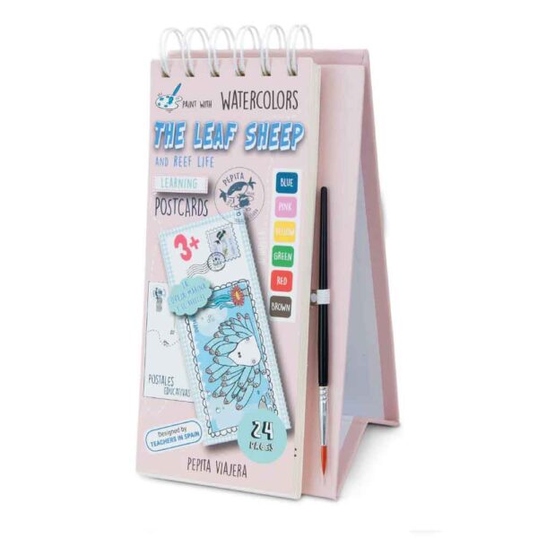 Libro para colorear con acuarelas Oveja Marina Pepita Viajera