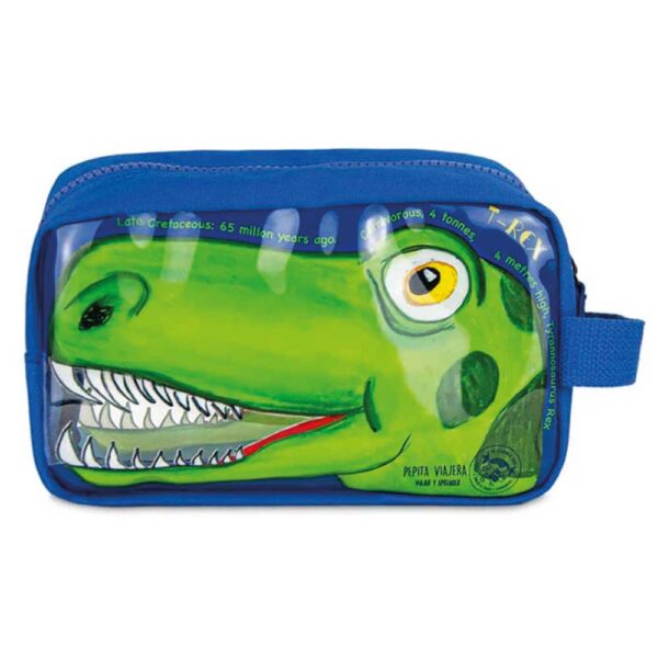 Bolsa de aseo infantil transparente Dinosaurios Pepita Viajera