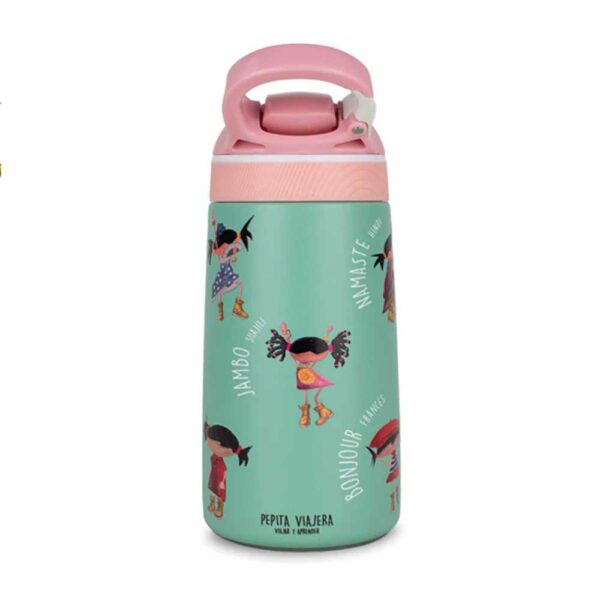 Botella infantil saludos del Mundo Pepita Viajera
