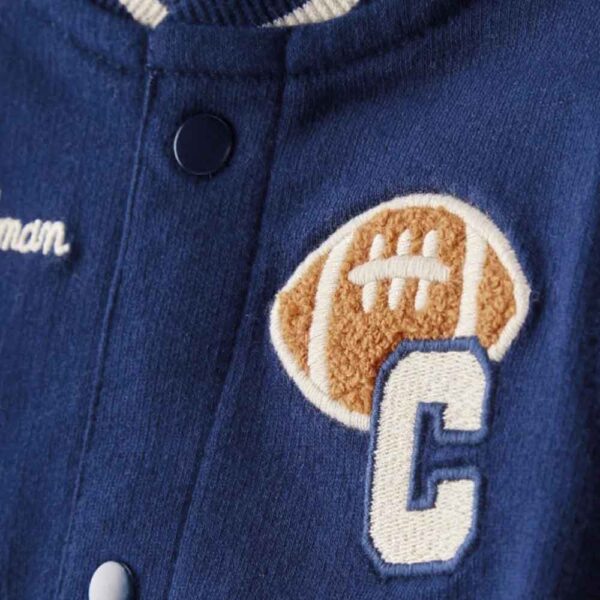 Conjunto 3 piezas cárdigan varsity azul, body y pantalón Carter's