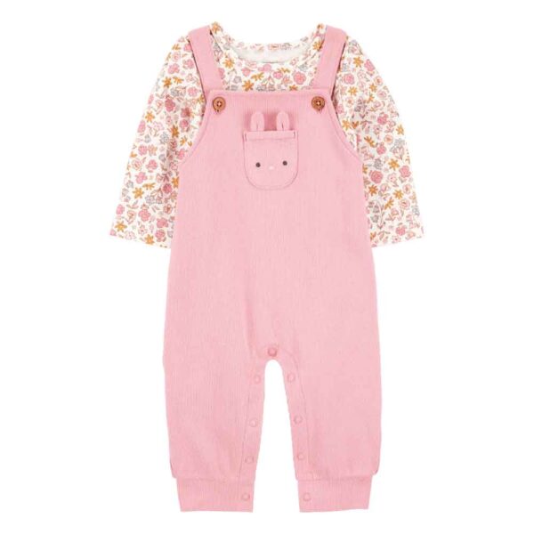 Conjunto dos piezas algodón peto y camiseta diseño conejita Carter's