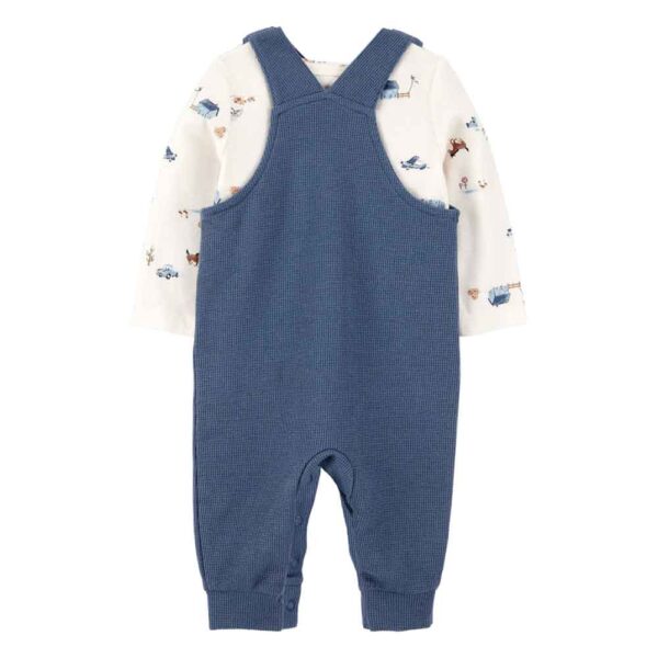 Conjunto dos piezas peto algodón térmico y camiseta manga larga Carter's