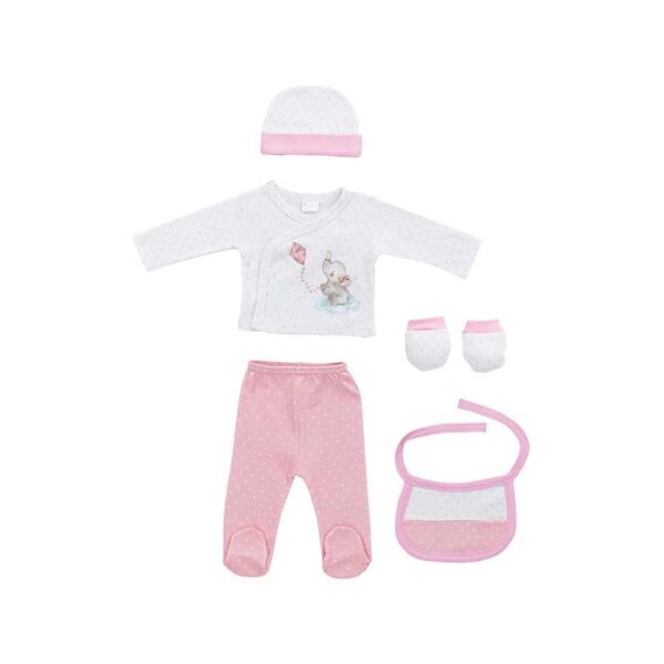 Set de regalo 5 piezas elefantito rosa Interbaby