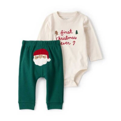Conjunto dos piezas algodón "my first christmas" Carter's