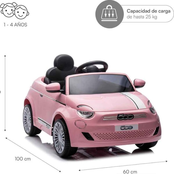 Coche Eléctrico Infantil 12V FIAT 500 Baroni Toys