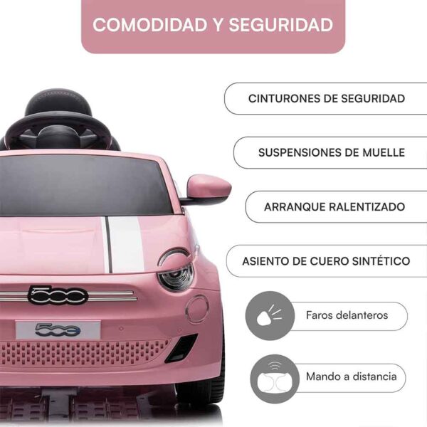 Coche Eléctrico Infantil 12V FIAT 500 Baroni Toys