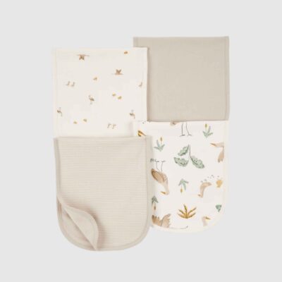 Pack cuatro babitas algodón beige Carter's