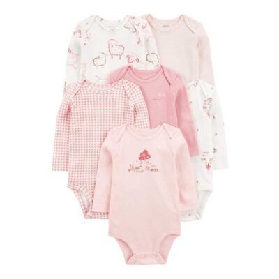 Pack de seis bodies de manga larga estampado granja Carter's