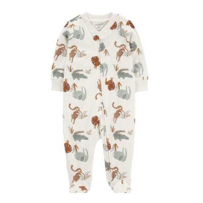 Pijama animal print marfil para niñ