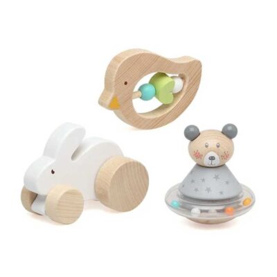 Set mis primeros juguetes de madera bebé 0 meses KioKids