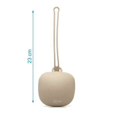 Portachupetes de silicona beige para bebé KioKids