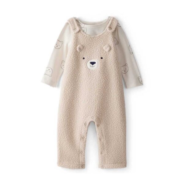 Conjunto dos piezas peto con oso y camiseta Carters