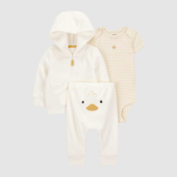 Conjunto 3 piezas chaqueta y pantalón terry y body Pato Carter's