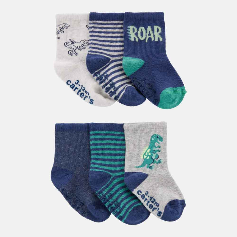 Pack 6 calcetines bebé con dinosaurios multicolor Carter's