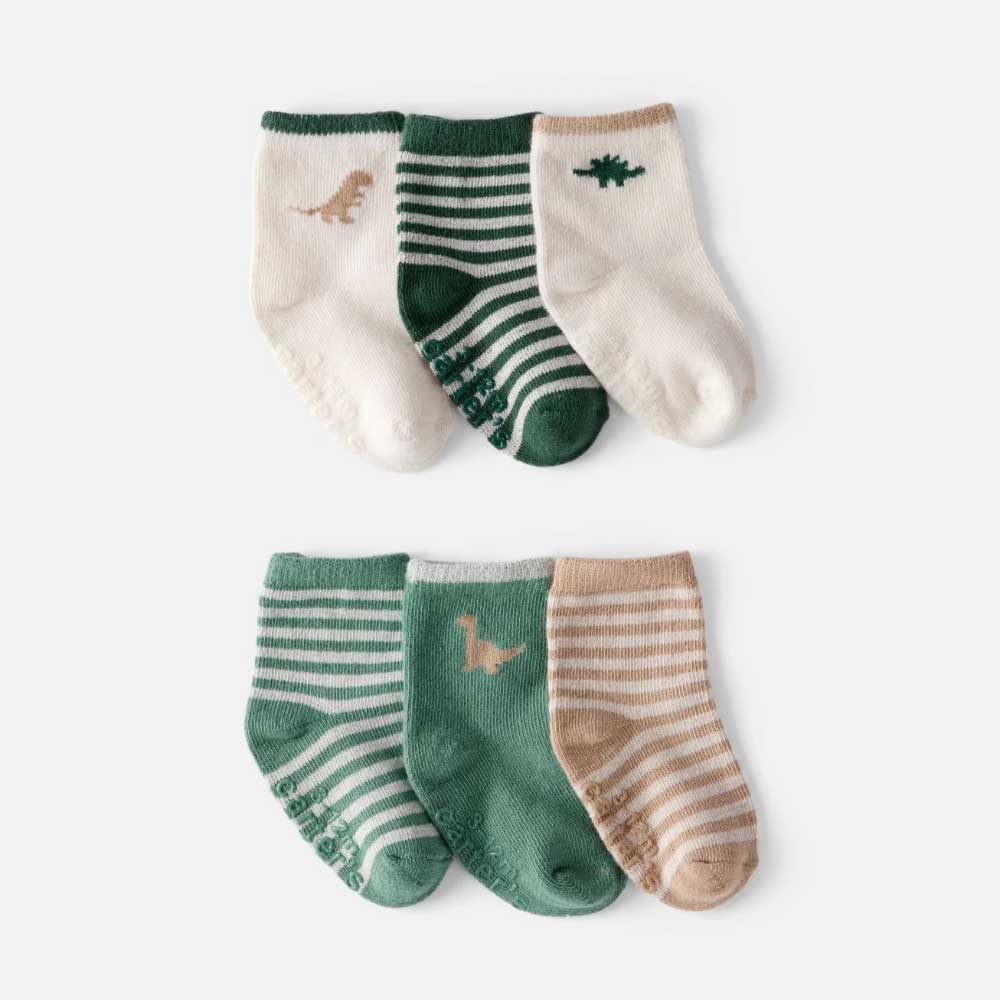 Pack 6 calcetines tobilleros de bebé con dinosaurios Carter's